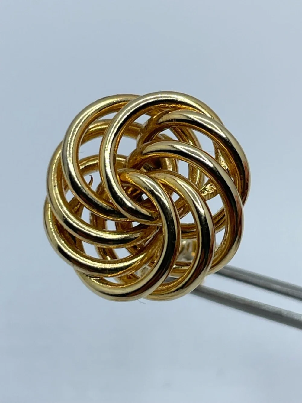 Vintage Joan Rivers Gold Tone Clip On Earrings Set Knot Swirl Studs With Box
